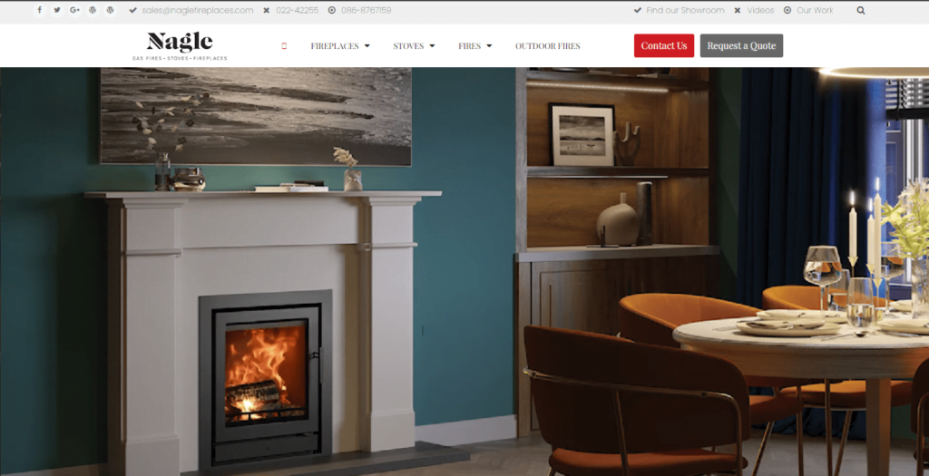 a fireplace in a room